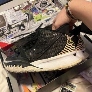 Nike Kyrie 7 Black with Pink and Green Details